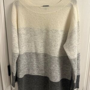 Talbots Women's Ombre Sweater - Cream and Gray